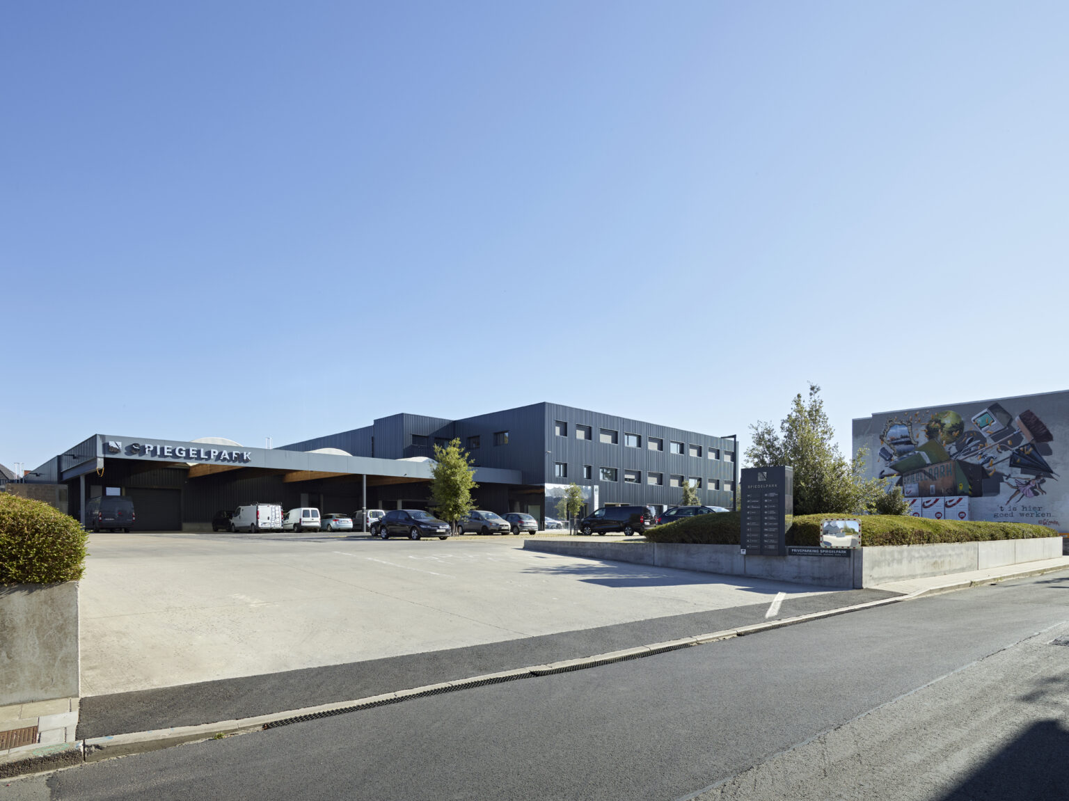 Zicht op de site van het Spiegelpark